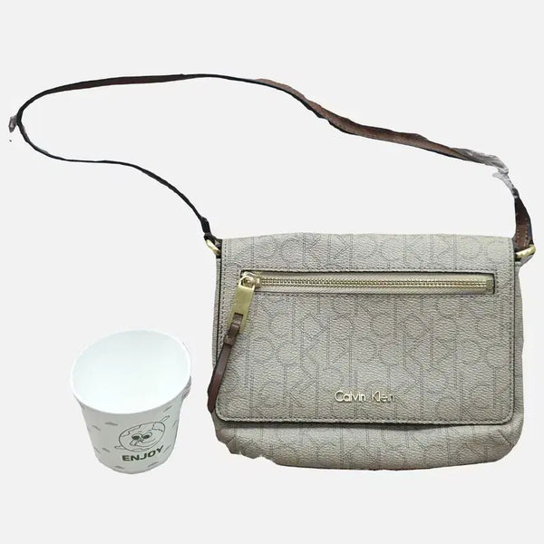 [BUNJANG] Calvin Klein Beige Women's Crossbody Bag / 켈빈클라인 베이지 여자 크로스백 N7823