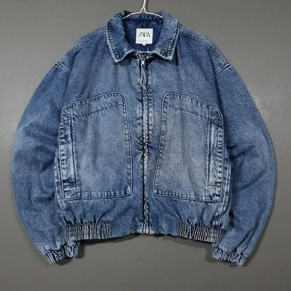[BUNJANG] ZARA New Pocket Denim Jacket Washed Blue XL / 실측 XL) ZARA 자라 신형 포켓 데님 자켓 워싱 청자켓 블루