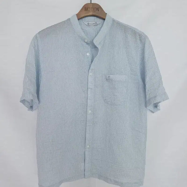 [BUNJANG] Balenciaga Seersucker Short-Sleeve Shirt Size 105 / 발렌시아 시어서커 반팔 셔츠 105