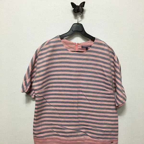 [BUNJANG] Tommy Hilfiger Short Sleeve Striped Blouse / 타미힐피거 반팔 스트라이프 블라우스