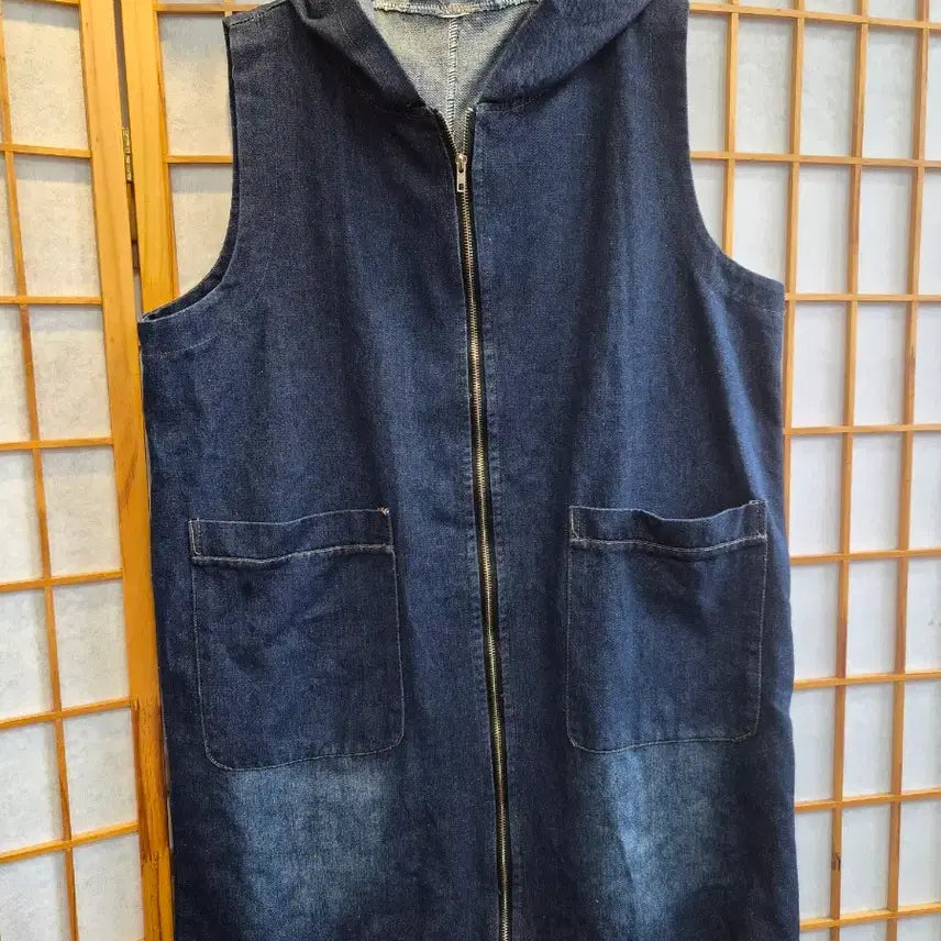 [BUNJANG] Plus Size Blue Hoodie Dress One Size / 빅사이즈 청후드원피스 프리