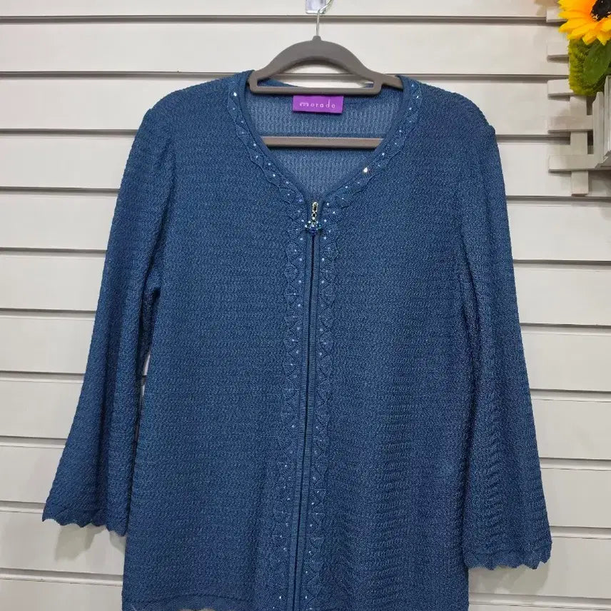 [BUNJANG] Morado Blue Zipper Cardigan / #여성의류모라도 브랜드의 블루 색상 지퍼 가디건