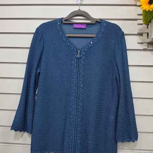 [BUNJANG] Morado Blue Zipper Cardigan / #여성의류모라도 브랜드의 블루 색상 지퍼 가디건