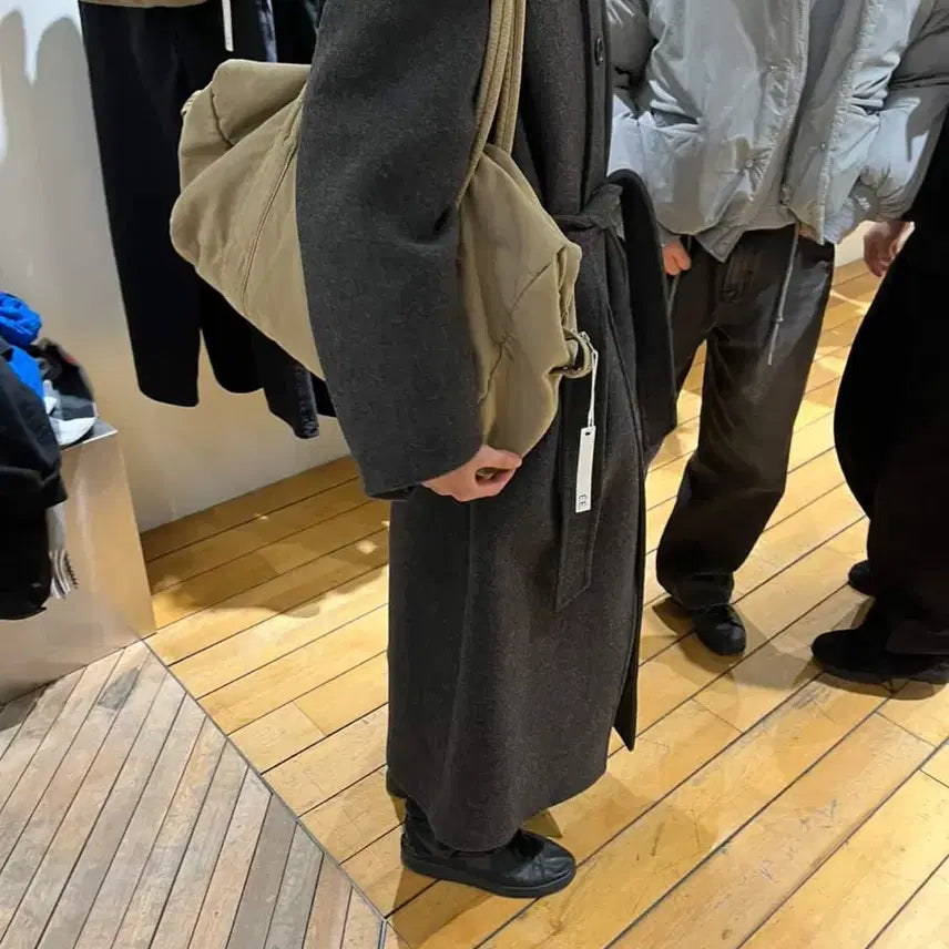 [BUNJANG] AMomento Single Breasted Coat Charcoal M / 아모멘토 싱글 브레스티드 코트 차콜 m