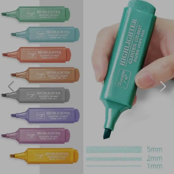 [BUNJANG] Glitter Highlighter Set, 8 Colors / 반짝 글리터 블링블링 형광펜 다꾸펜 8색 세트