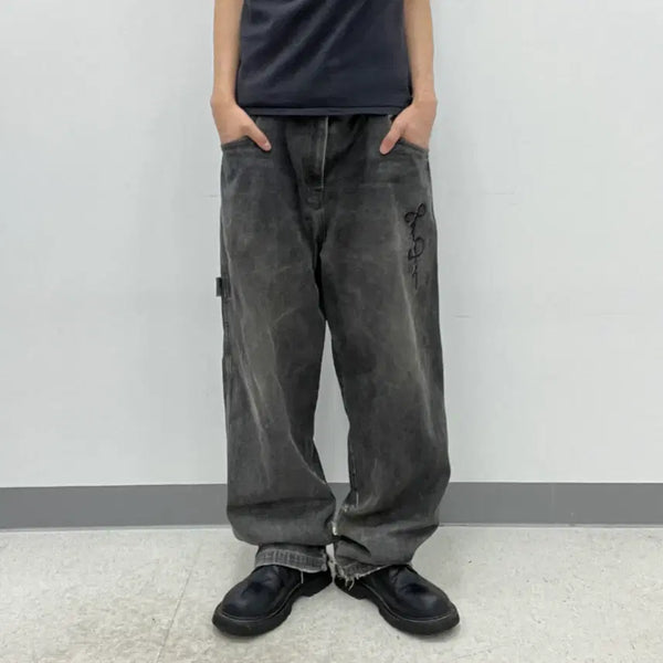 [BUNJANG] 00s Sean John Carpenter Denim Pants 38 / 00s 션존 흑청 카펜터 데님 팬츠 38