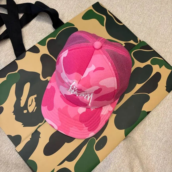 [BUNJANG] BAPE x Stussy Pink Camo Hat / 베이프 X 스투시 핑크 카모 모자 판매