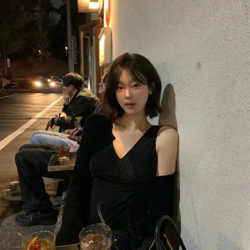 [BUNJANG] Sovershop Black Dot One-Piece Short Dress / 소버샵 블랙 도트 원피스 숏