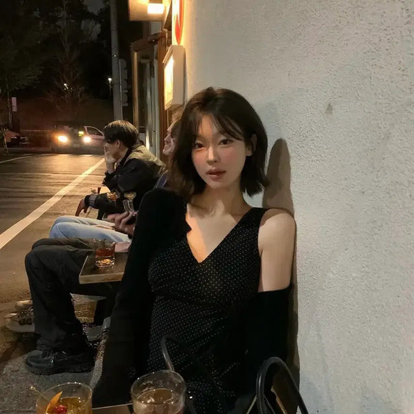 [BUNJANG] Sovershop Black Dot One-Piece Short Dress / 소버샵 블랙 도트 원피스 숏