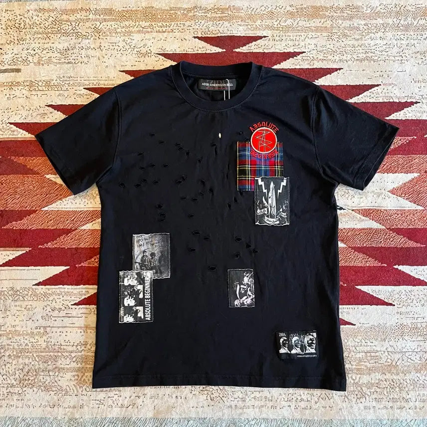 [BUNJANG] Andersson Bell Graphic Patch Short Sleeve T-Shirt / 자라 앤더슨벨 그래픽 패치 반팔 티셔츠 S/90