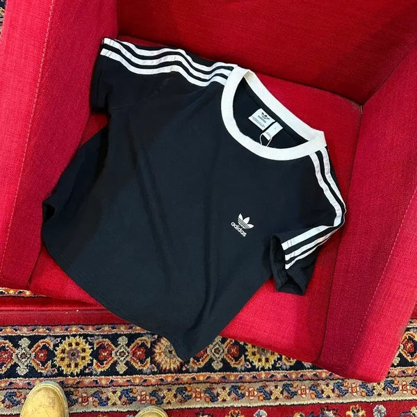 [BUNJANG] Adidas Originals Ringer Cropped T-Shirt / 아디다스 오리지널 링거 크롭티셔츠