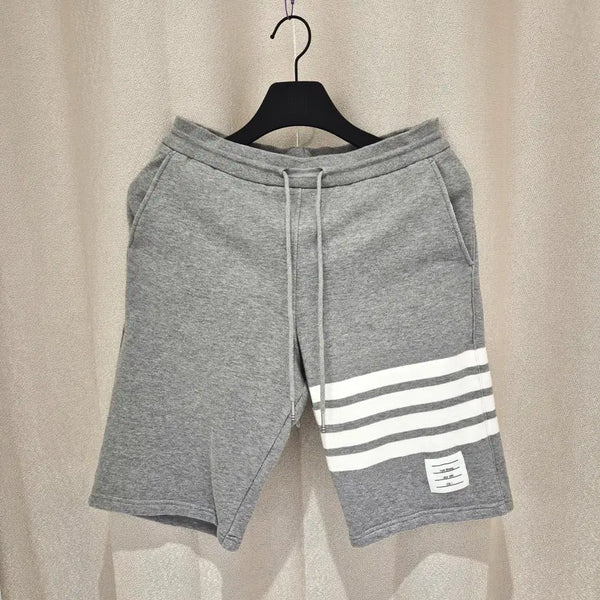 [BUNJANG] Thom Browne Cotton Loopback Engineered Stripe Sweatshorts Light Grey / (1)톰브라운 코튼 루프백 니트 엔지니어드 사선 스웨트쇼츠 라이트 그레이