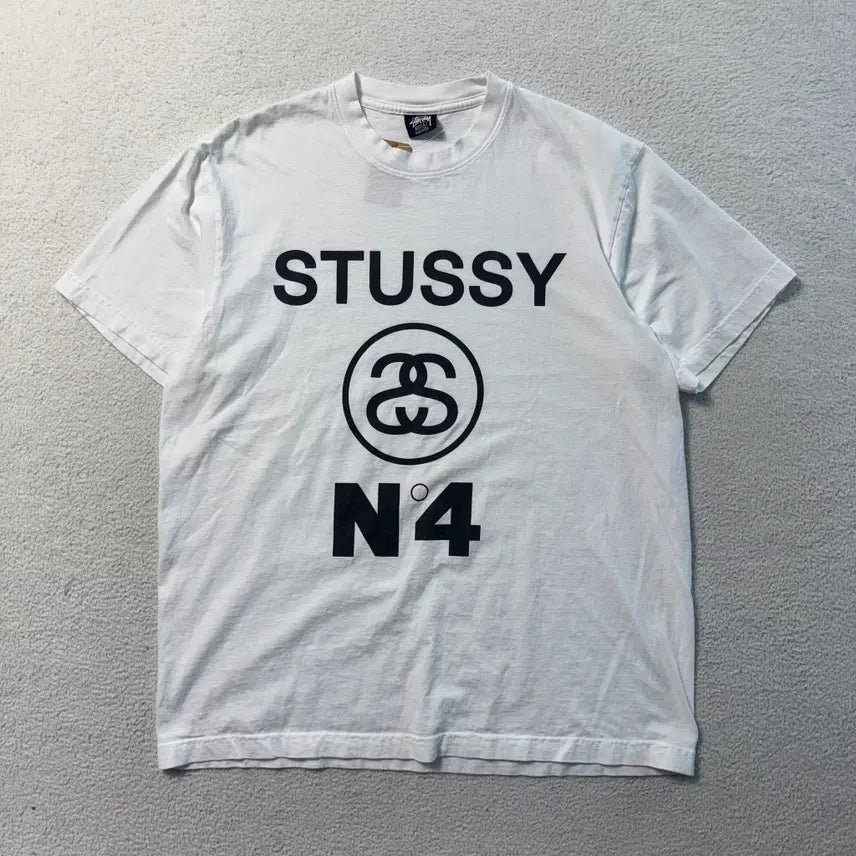 [BUNJANG] Stussy Pigment Dyed No.4 Short Sleeve T-Shirt (Made in USA) / 스투시 미국생산 피그먼트 다이드 No.4 반팔 티셔츠