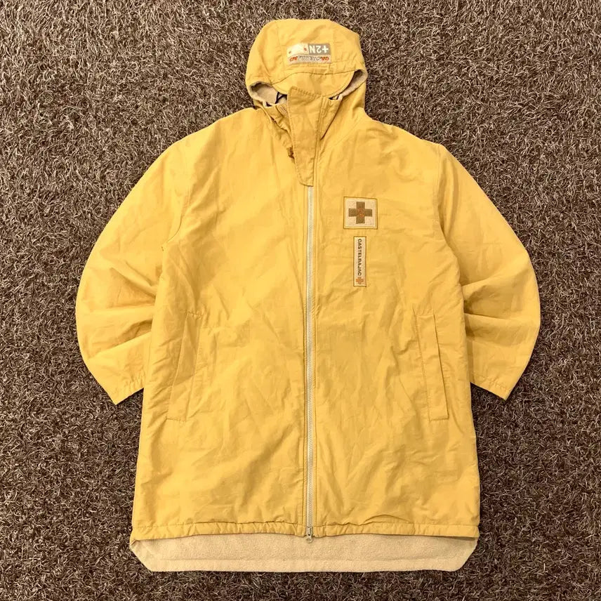 [BUNJANG] Castelbajac Nylon Yellow Hooded Long Windbreaker Jacket / 4 까스텔바작 나일론 옐로우 후드 롱 바람막이 자켓