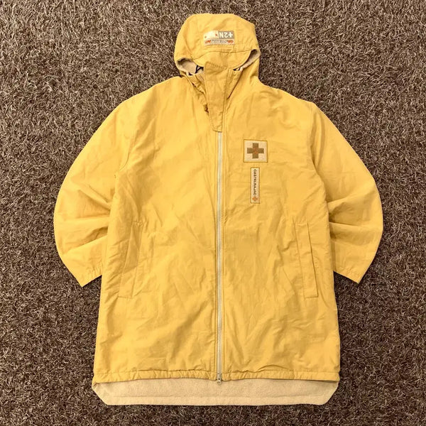 [BUNJANG] Castelbajac Nylon Yellow Hooded Long Windbreaker Jacket / 4 까스텔바작 나일론 옐로우 후드 롱 바람막이 자켓