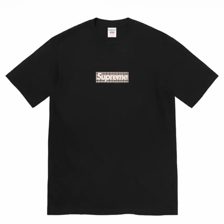 [BUNJANG] Supreme Burberry Box Logo Short Sleeve T-Shirt Black / S) 슈프림 버버리 박스로고 반팔티 블랙