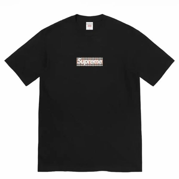 [BUNJANG] Supreme Burberry Box Logo Short Sleeve T-Shirt Black / S) 슈프림 버버리 박스로고 반팔티 블랙