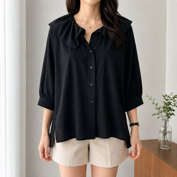 [BUNJANG] The Tilbury Big Collar Dolman Blouse / [F]더틸버리 빅카라 돌먼 블라우스