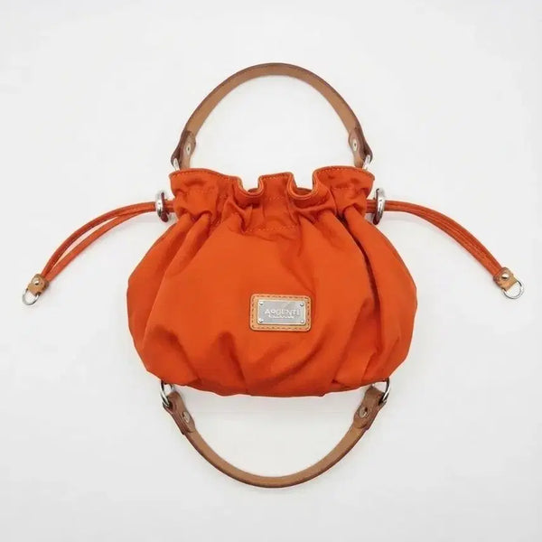 [BUNJANG] AIGENISI Orange Shirring Bucket Bag / AIGENISI 컬렉션 오렌지 셔링 버킷백
