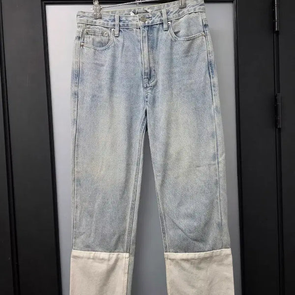 [BUNJANG] KUHO PLUS Ross Color-block Denim Pants / 구호플러스 로스 배색 데님팬츠