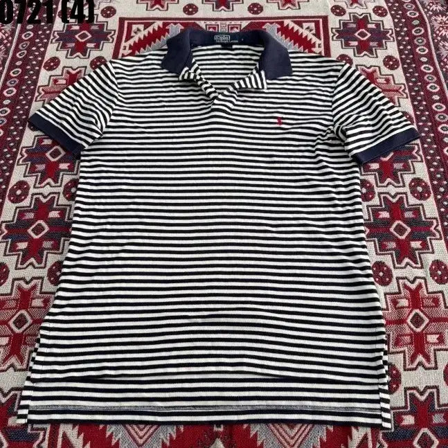 [BUNJANG] Polo Ralph Lauren Striped Collar T-Shirt Size S / 폴로 랄프로렌 단가라 카라티 S 0721