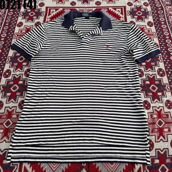 [BUNJANG] Polo Ralph Lauren Striped Collar T-Shirt Size S / 폴로 랄프로렌 단가라 카라티 S 0721
