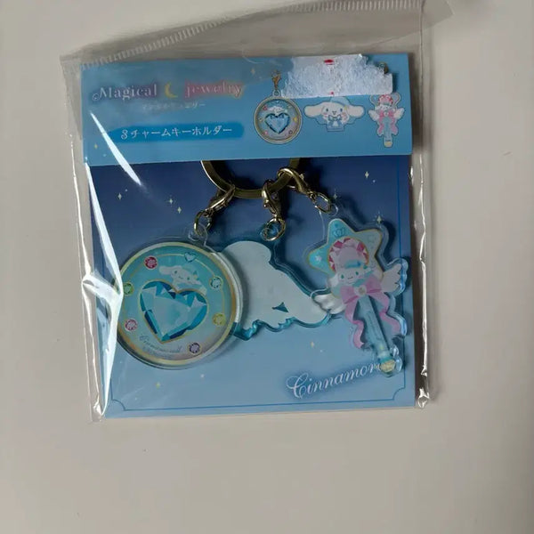 [BUNJANG] Sanrio Cinnamoroll Magical 3 Charm Keyring / 산리오 시나모롤 매지컬 3참 키링