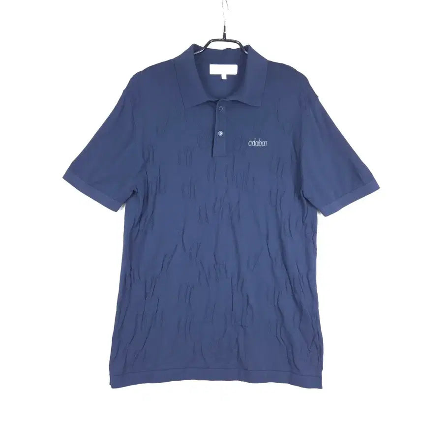 [BUNJANG] Adabat Men's Navy Summer Knit Short Sleeve Polo T-Shirt (Size 100) / 아다바트 남성 네이비 여름 니트 반팔 카라티(100)