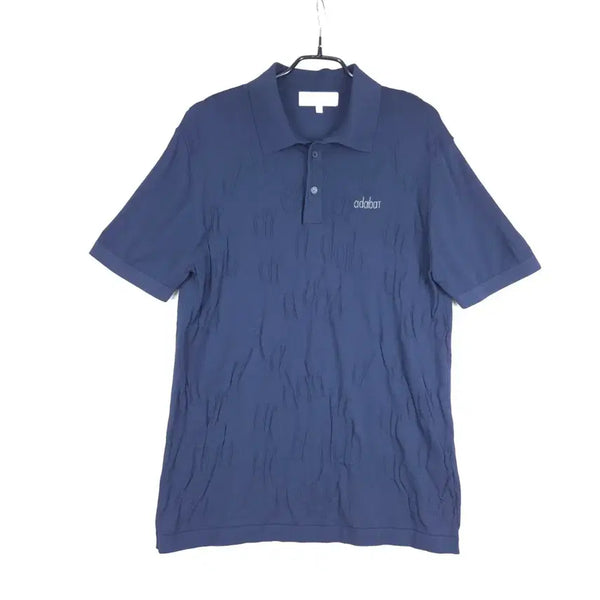 [BUNJANG] Adabat Men's Navy Summer Knit Short Sleeve Polo T-Shirt (Size 100) / 아다바트 남성 네이비 여름 니트 반팔 카라티(100)