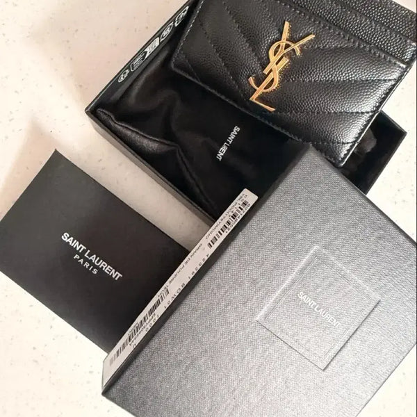[BUNJANG] Saint Laurent Card Holder Black Gold / 입생로랑 카드지갑