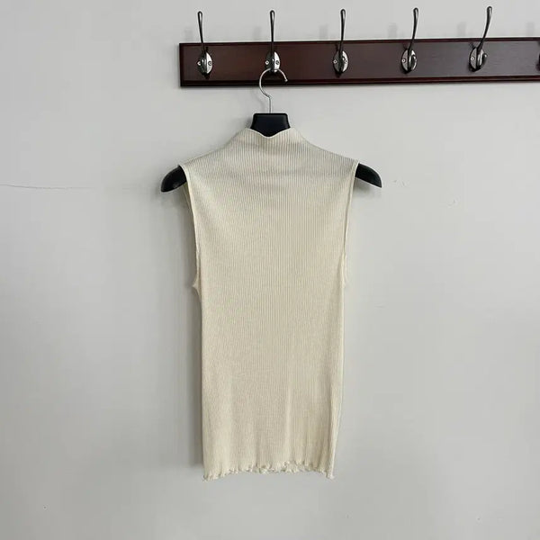 [BUNJANG] COS Ribbed Knit Mock Neck Sleeveless Top / 코스 크림 반목 골지 나시 탑