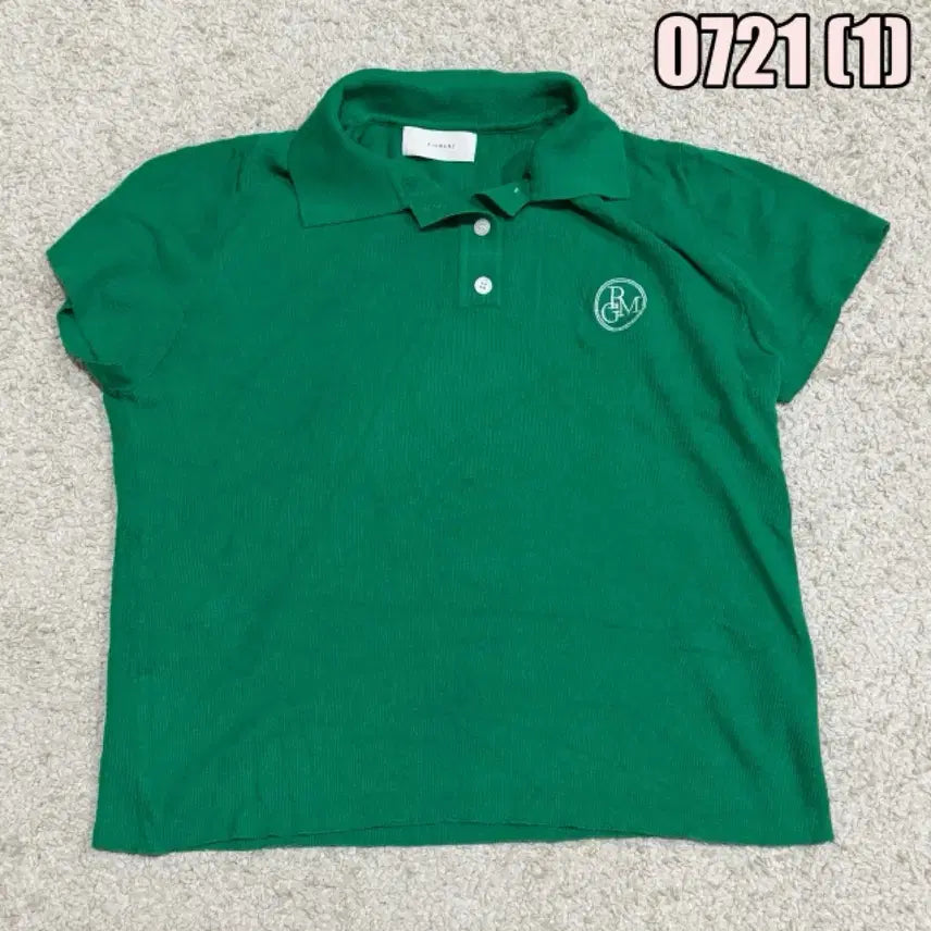 [BUNJANG] Pigment Cotton Short Sleeve Polo Shirt Green / 피그먼트 반팔 카라티 그린