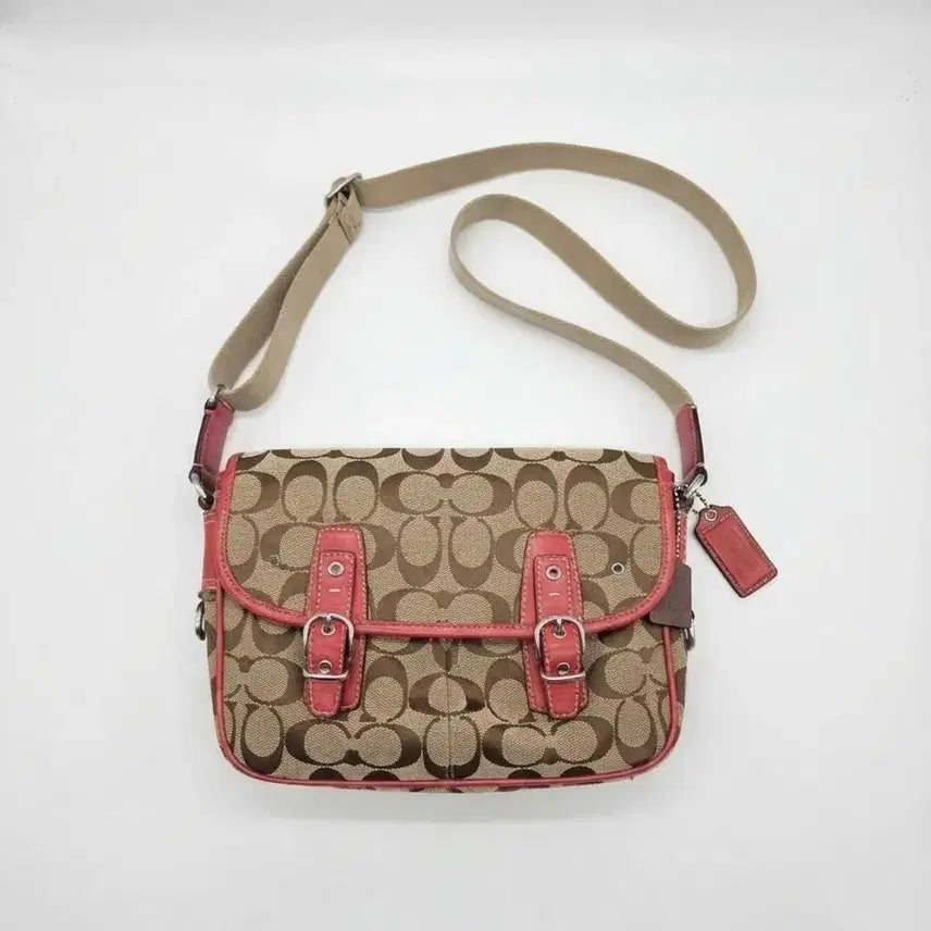 [BUNJANG] Coach Signature Pattern Crossbody Bag (Red) / 코치 시그니처 패턴 크로스백 (레드)