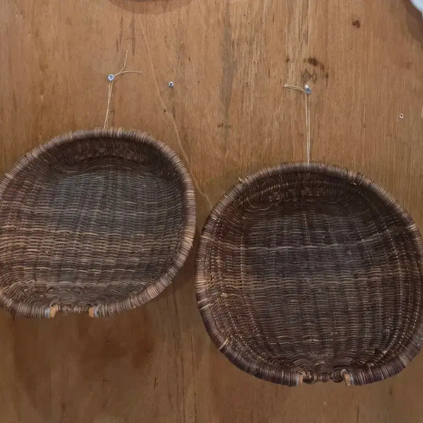 [BUNJANG] Korean Traditional Small Dog Basket (Set of 2) / 민속품/ 소형 댕댕이 소쿠리 2점