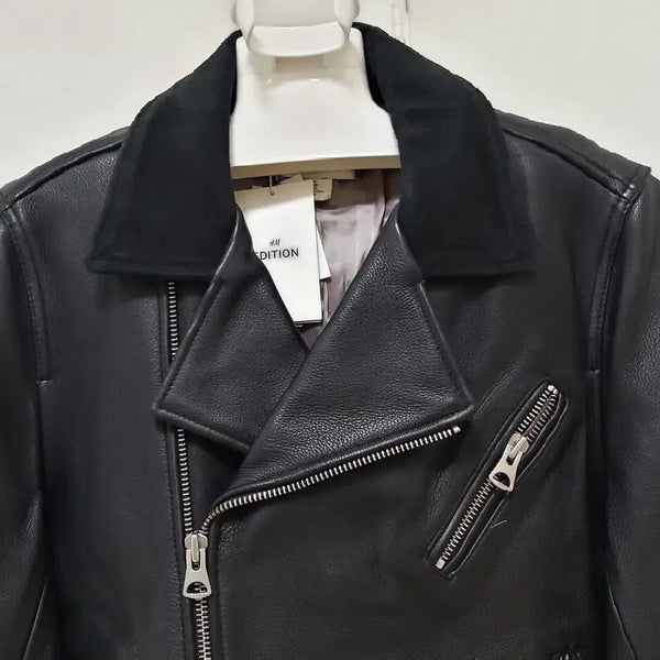 [BUNJANG] H&M Genuine Leather Jacket (New with Tags) / H&M/소가죽자켓/새옷/바이크/라이더/정품/남성100-마른105
