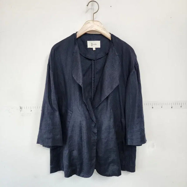 [BUNJANG] JS Studio Navy Linen Jacket / 지스튜디오 네이비 린넨 자켓