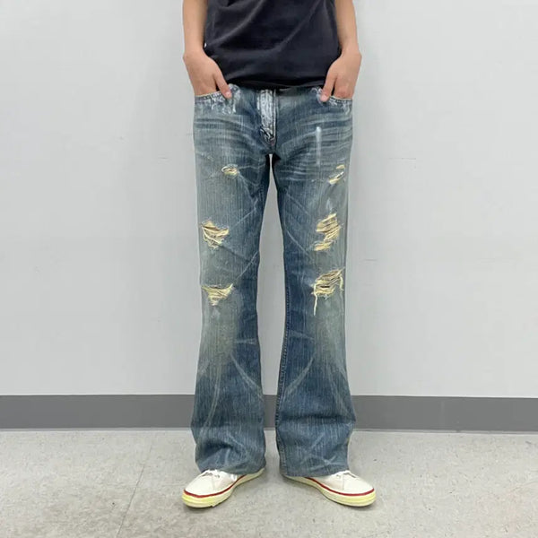 [BUNJANG] Edwin 503 Bootcut Denim Pants Size 34 / Edwin 에드윈 503 블루트립 부츠컷 데님 팬츠 34