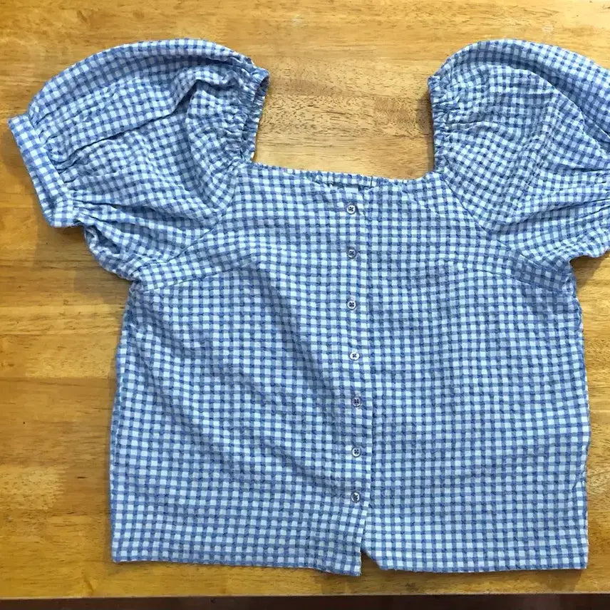 [BUNJANG] 8seconds Check Blouse S / 8세컨즈 체크 블라우스 S