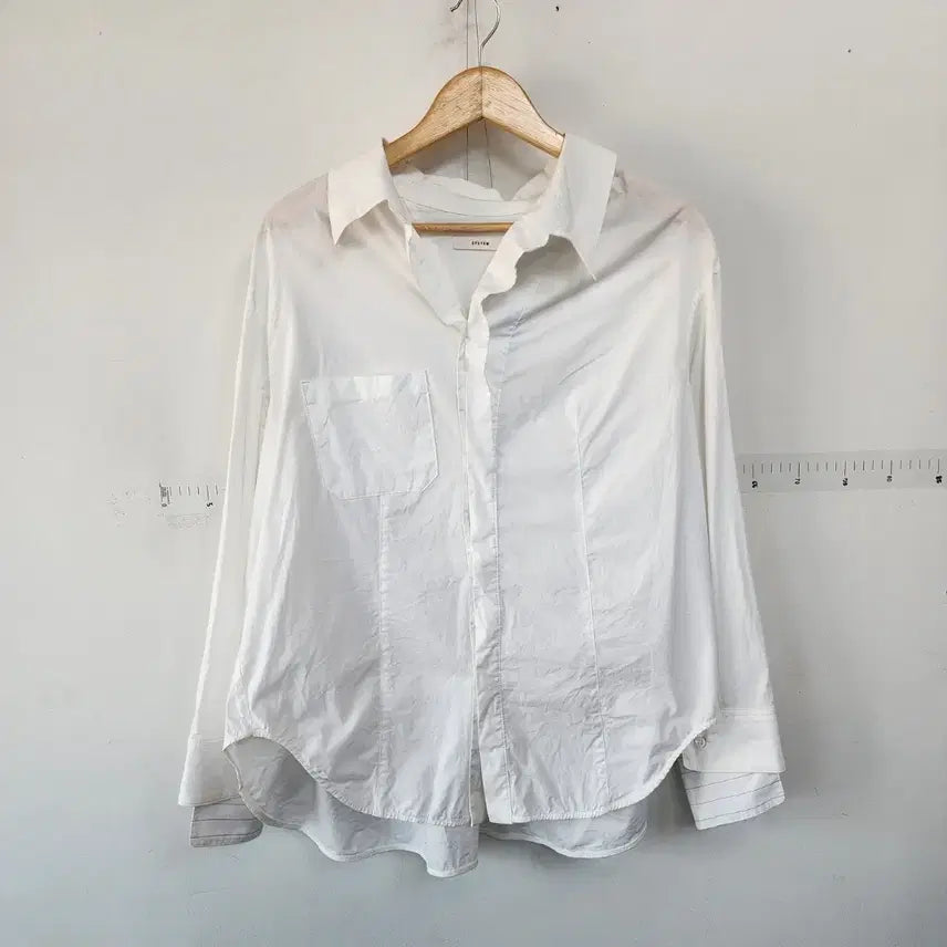 [BUNJANG] System White Shirt / 시스템 셔츠 화이트