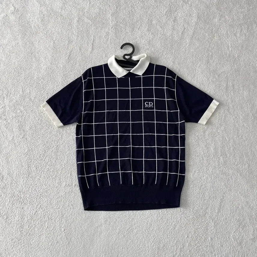 [BUNJANG] Christian Dior Sport 90's Navy Half-Sleeve Knit Polo T-Shirt Women's Size 100 / 100 크리스찬 디올 스포츠 90'S 반팔니트카라티 여성