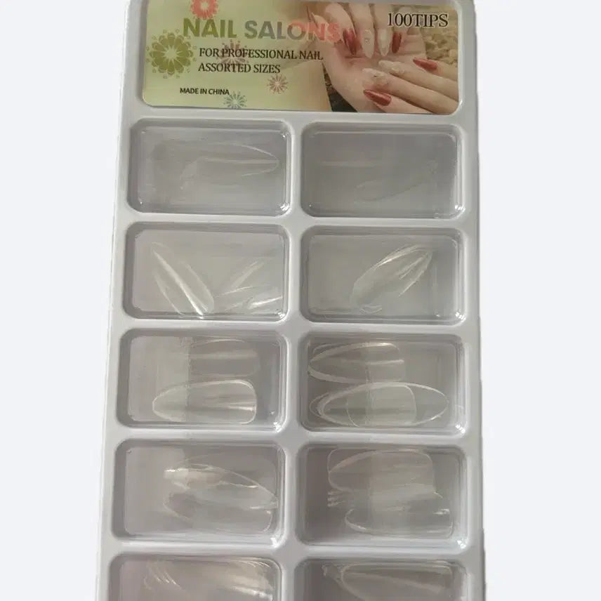 [BUNJANG] 100pcs Clear Nail Tips Set / 투명 네일팁 100개입 판매