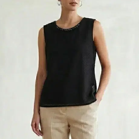 [BUNJANG] Crocodile Lady See-through Sleeveless Blouse / [105]크로커다일레이디 시스루 민소매 블라우스