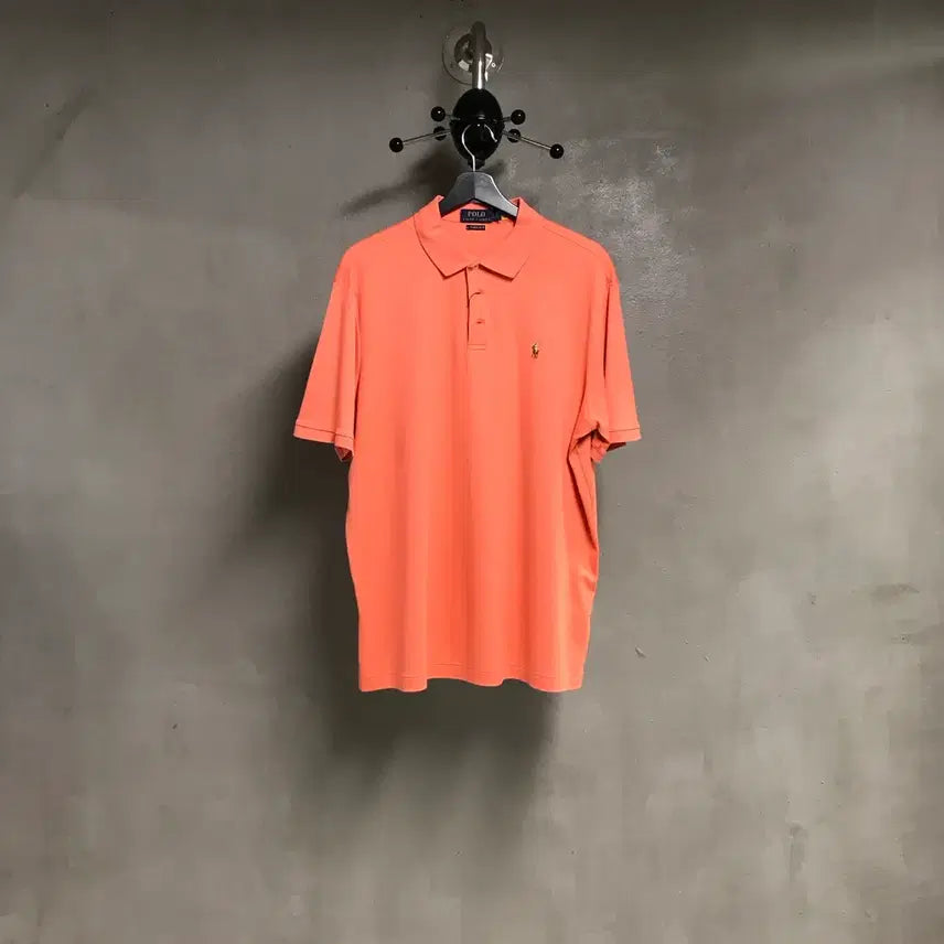 [BUNJANG] Polo Ralph Lauren QR Pique Short Sleeve Polo Shirt Orange L / 폴로 랄프로렌 QR PK 반팔 카라티 오렌지 L
