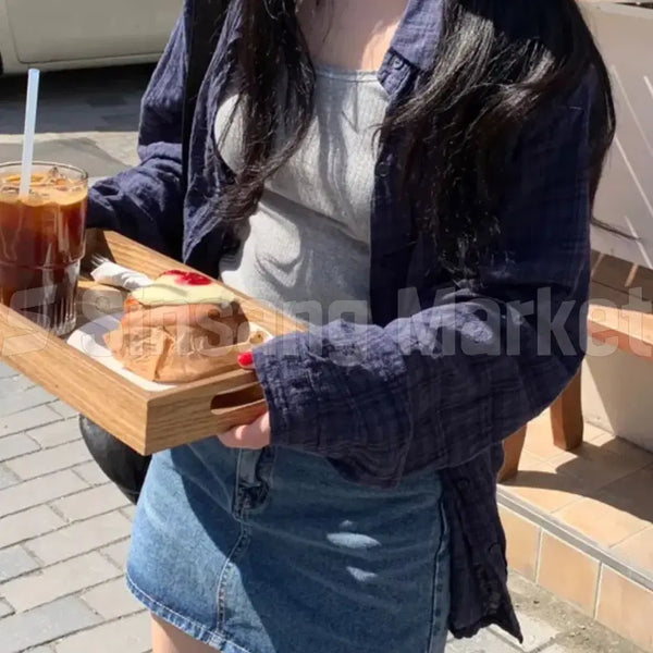 [BUNJANG] Verge Check Loose Oversized Sleeveless Blouse / [빠른발송] 버지 나시 블라우스 가을까지 체크 루즈 오버핏 체크남방 살안