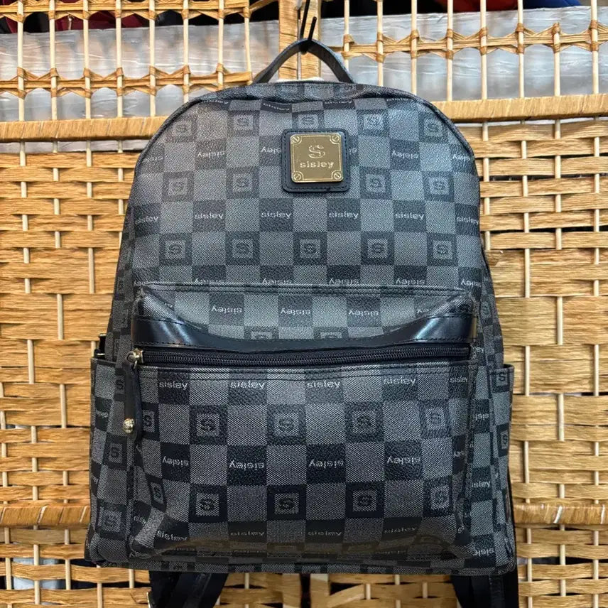[BUNJANG] Sisley Logo Pattern Backpack / 시슬리 백팩