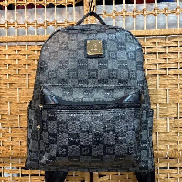 [BUNJANG] Sisley Logo Pattern Backpack / 시슬리 백팩