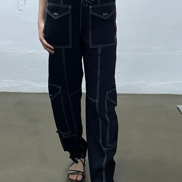 [BUNJANG] GANNI Black Cargo Pants Size 34 / GANNI 블랙 카고 팬츠 사이즈 34