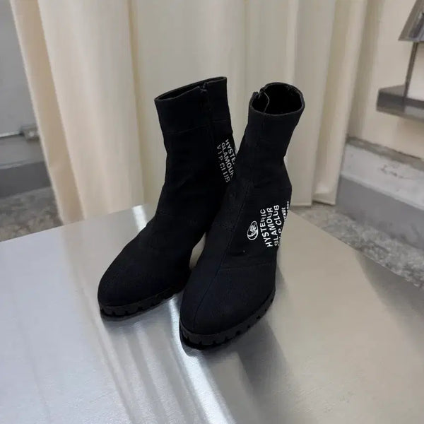 [BUNJANG] Hysteric Glamour V.I.P Club Vibram Canvas Ankle Boots / HYSTERIC GLAMOUR V.I.P CLUB