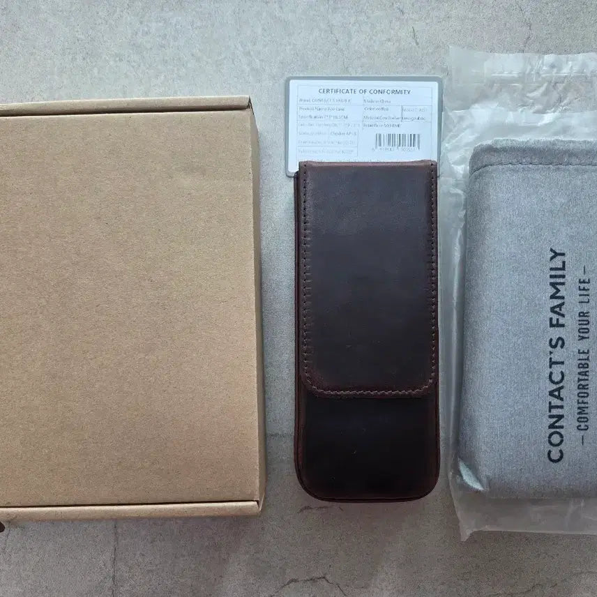 [BUNJANG] 3-Slot Fountain Pen Pouch - Coffee Color / 만년필 파우치 3구 커피색