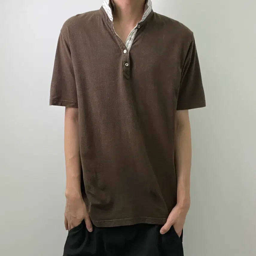 [BUNJANG] Vintage Brown Short Sleeve Polo Shirt XL / vtg 빈티지 브라운 반팔 폴로 셔츠 XL